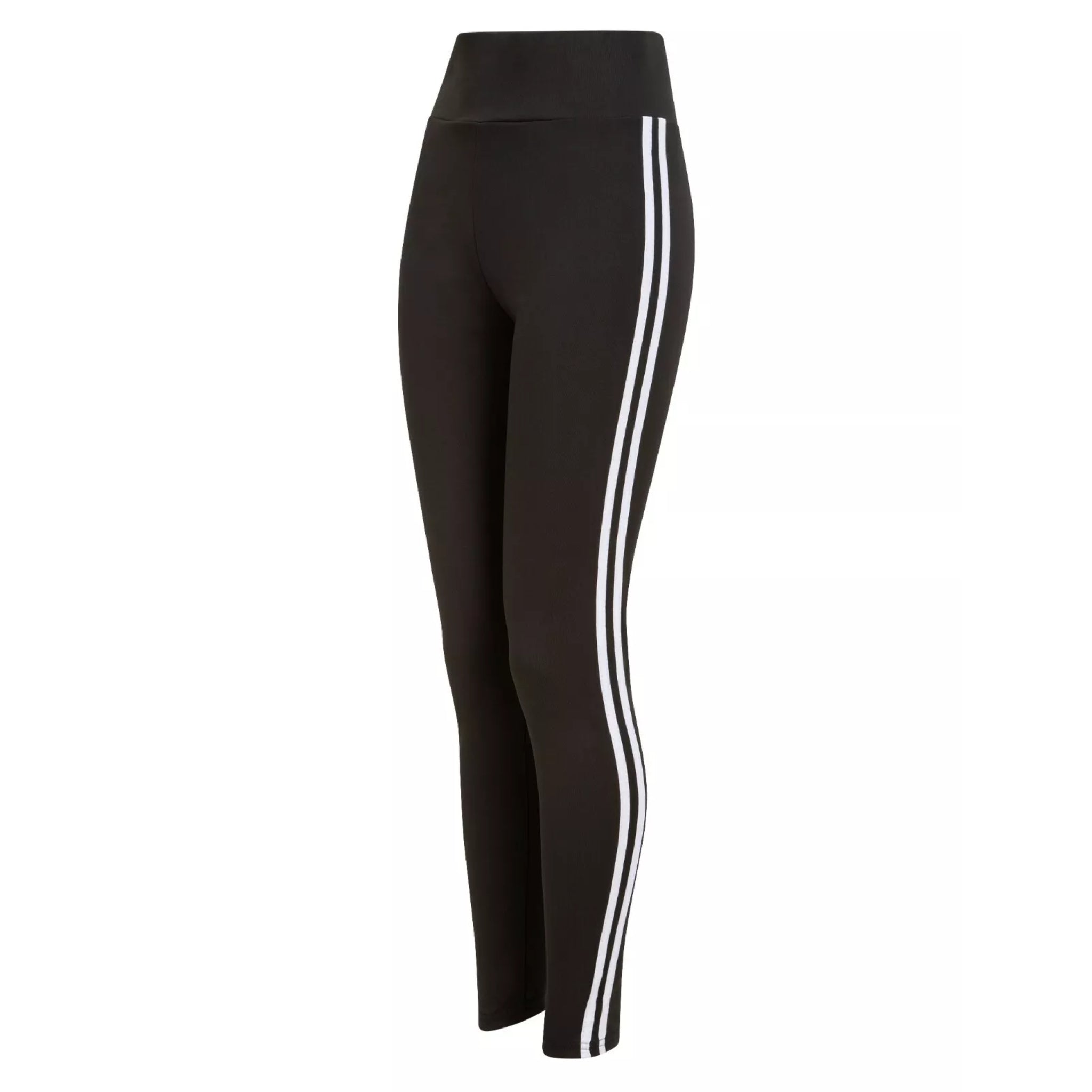 Ladies black with white stripe high waisted leggings activewear gymwear